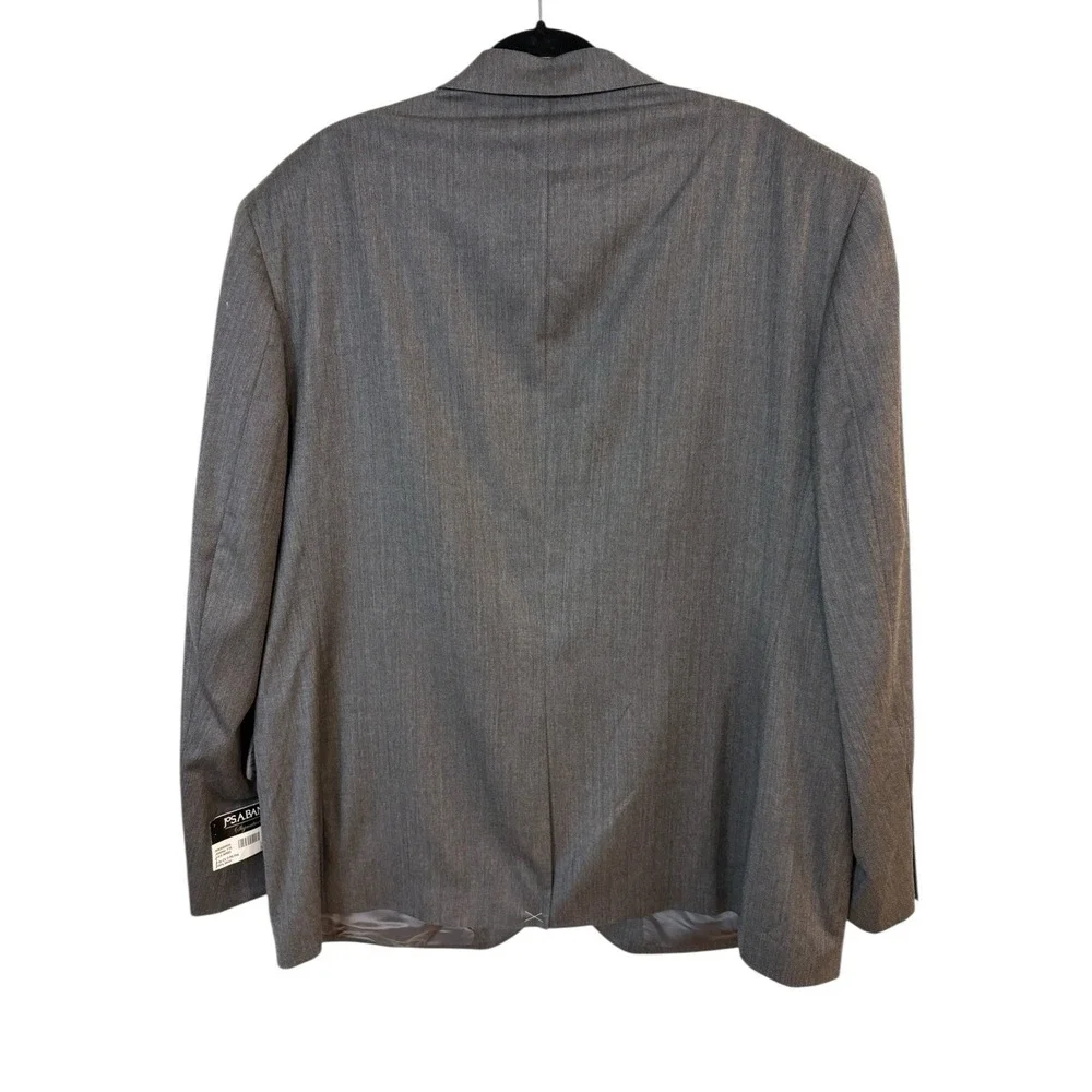 NWT‎ Jos A Bank Grey Herringbone Blazer Wool Superfine 50r Office Formal Wedding